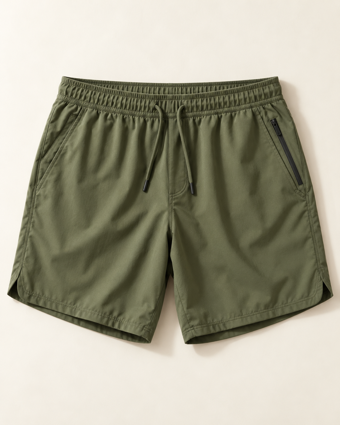 Short esportivo verde oliva com bolso